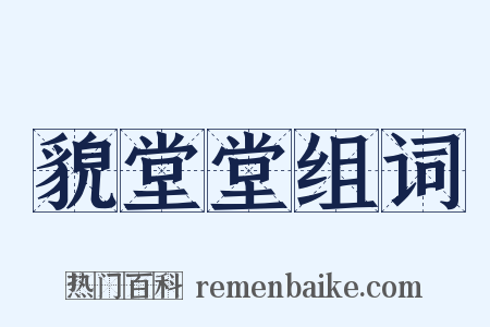 貌堂堂组词是什么意思的图片